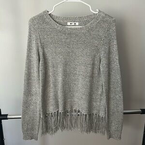BB Dakota Fringe Sweater with Open Back